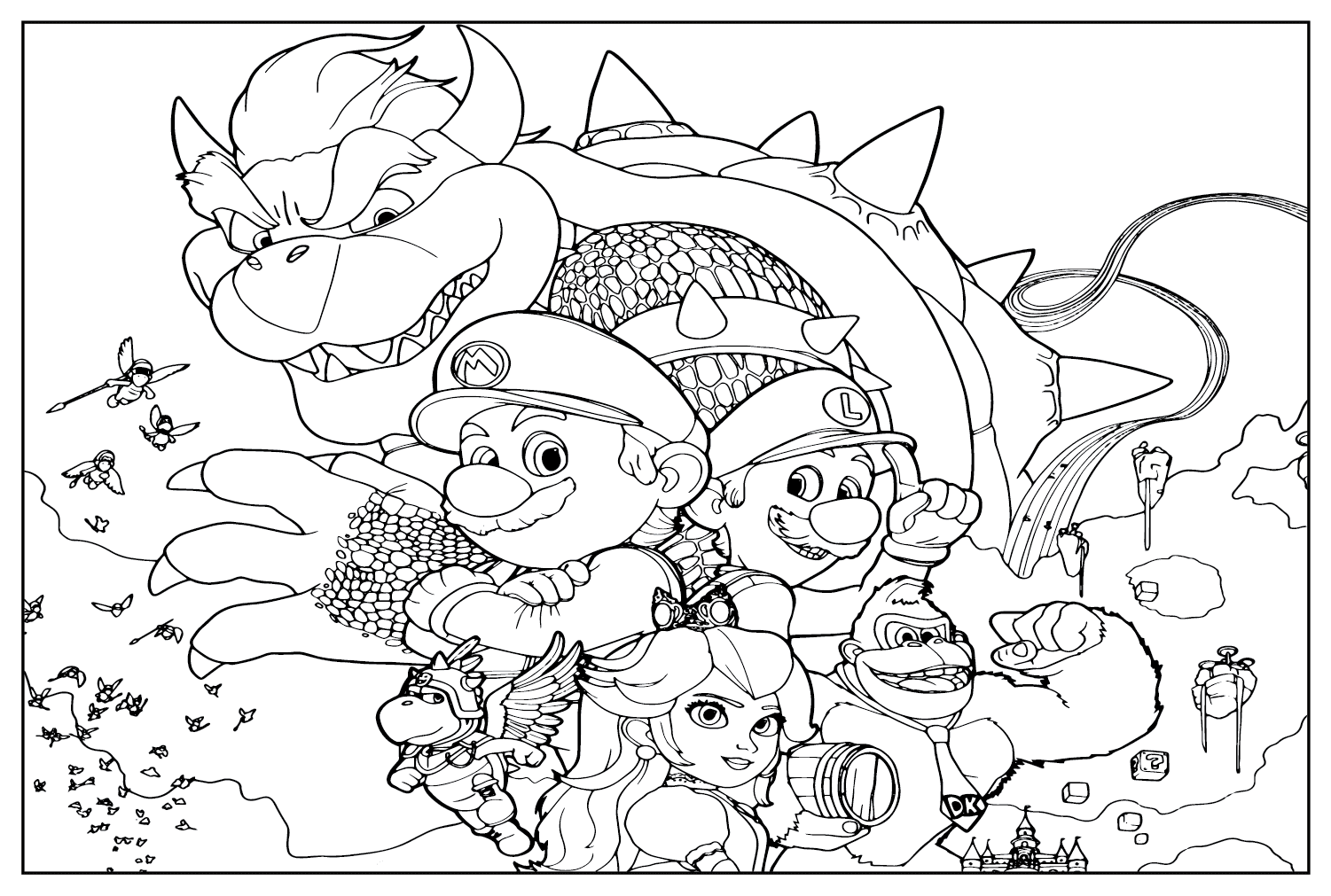 Dibujos para colorear de la pelãcula super mario bros