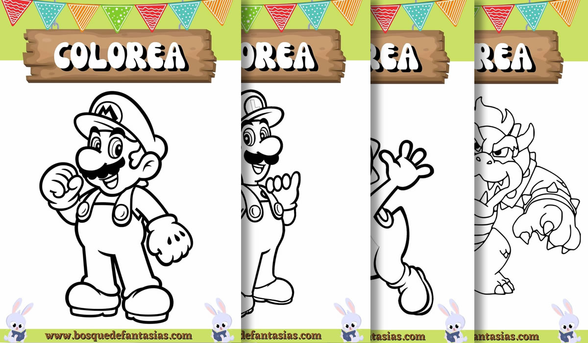 Dibujos de mario bros para niãos para colorear e imprimir