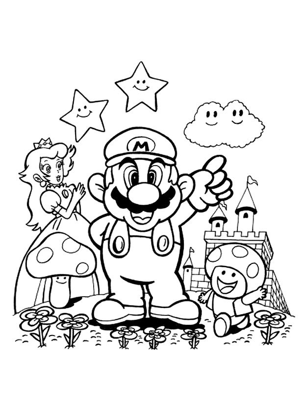 Coloriage mario bros vintage