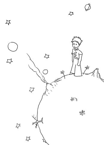 Little prince manuscripts coloring page free printable coloring pages le petit prince tatouage petit prince dessin noir et blanc