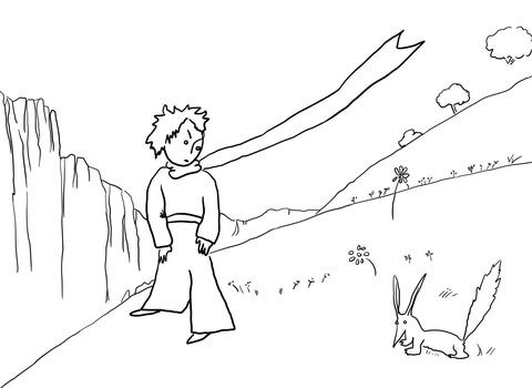 Little prince meets the fox coloring page free printable coloring pages fox coloring page coloring pages the little prince illustration