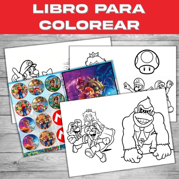 Libro imprimible colore super mio bros editable