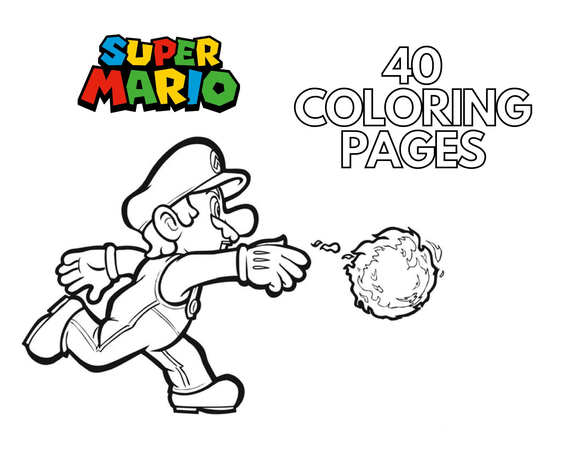 Paginas para coloriar de mario bros total para descargar actividad de niãos