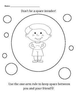 Personal space camp boy space invader coloring sheet tpt