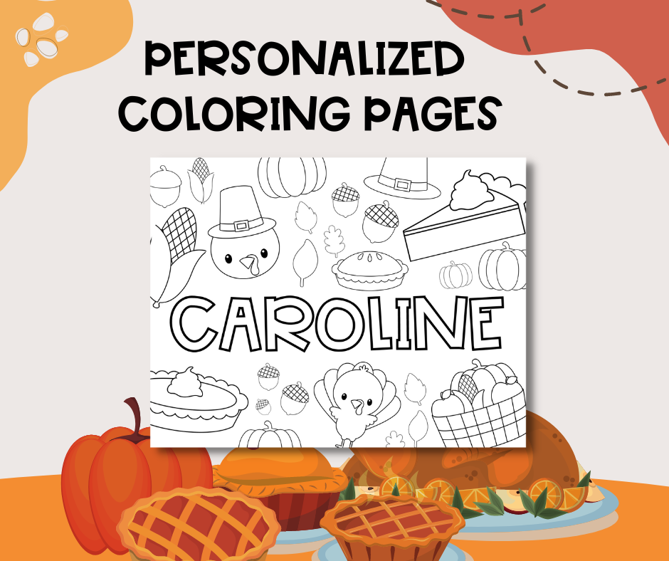 Personalized thanksgiving coloring page â newport home decor