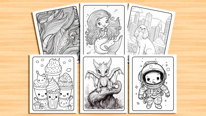 Create custom coloring pages for kdp books for kids and adults using ai by nikoo