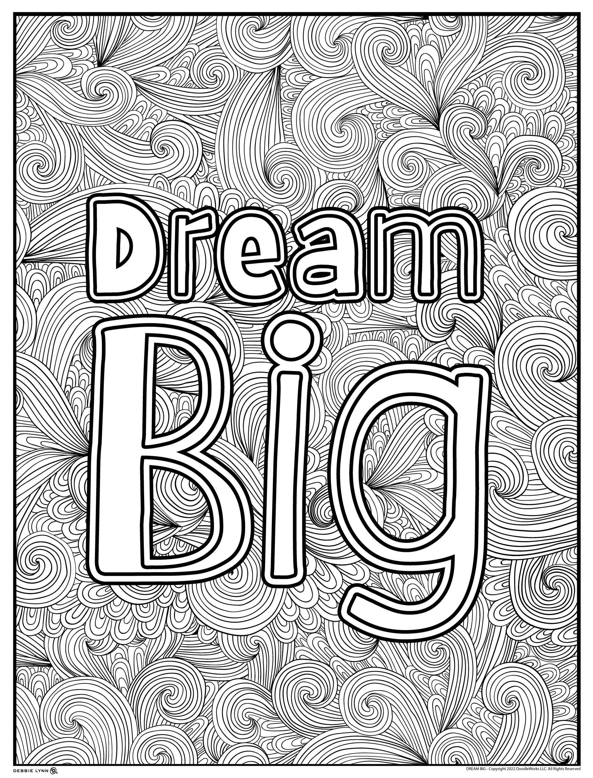 Dream big personalized giant coloring poster x â debbie lynn