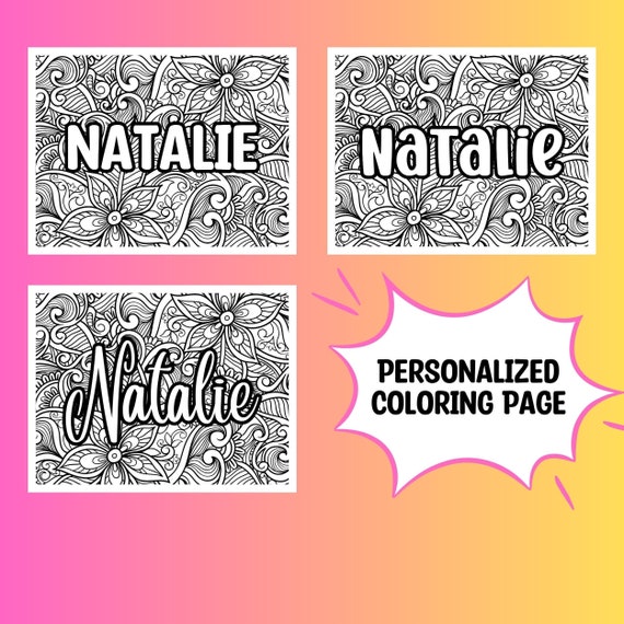 Printable custom name and phrase coloring page for adults and kids