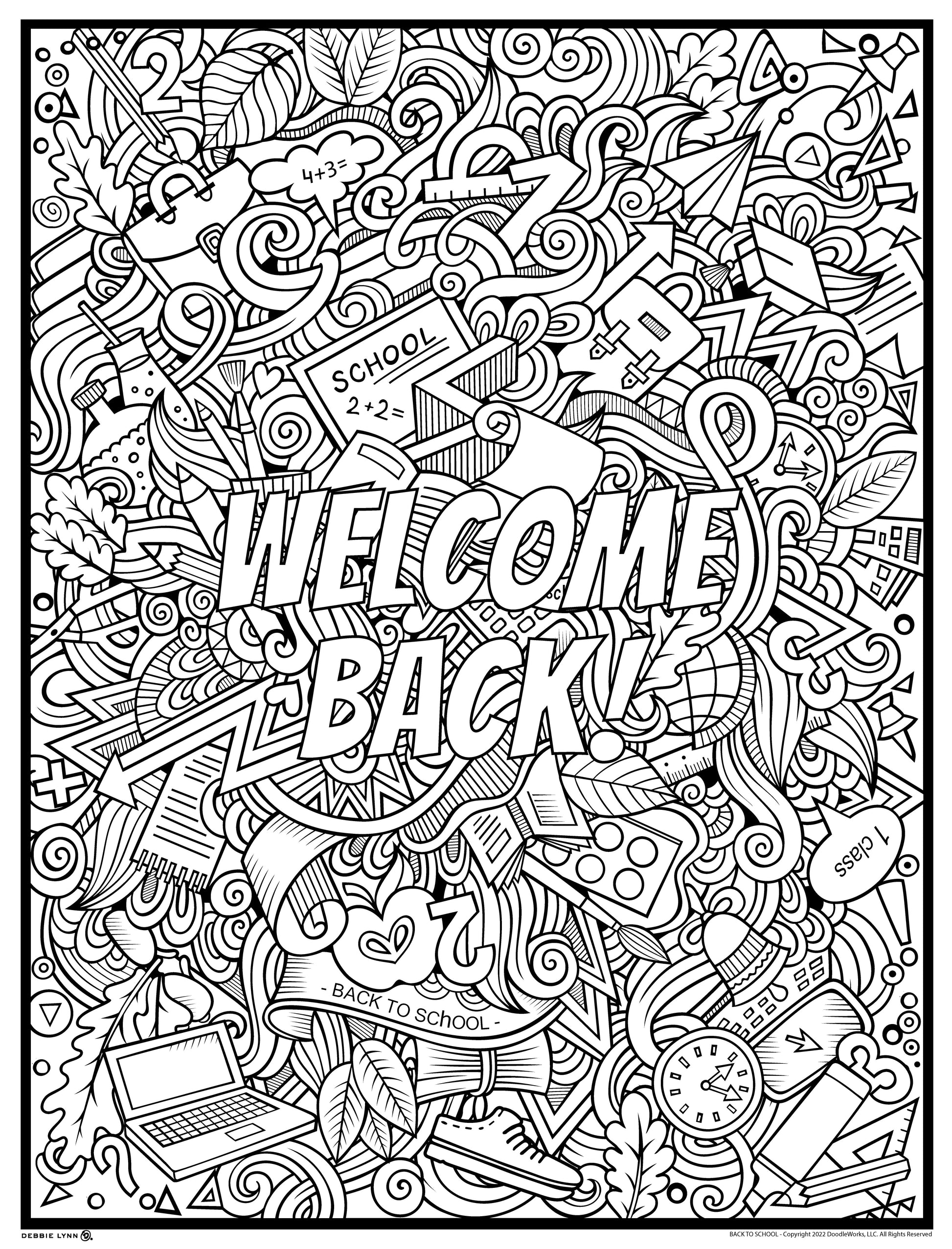 Welcome back to school personalized giant coloring poster x â debbie lynn