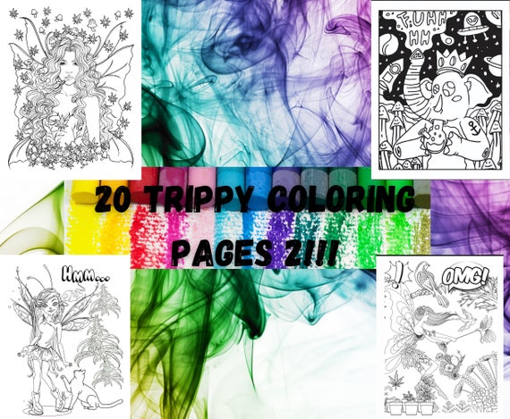 Trippy adult coloring pages custom coloring book digital