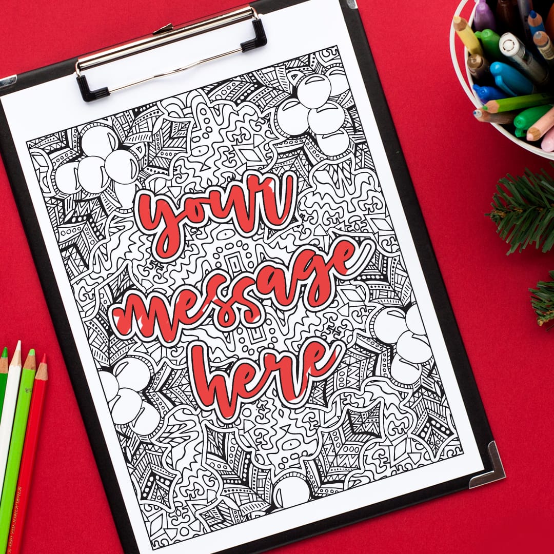 Get a personalized christmas coloring page made with your message sarah renae clark