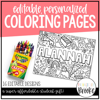 Personalized coloring pages growing resource by the basic life of brooke