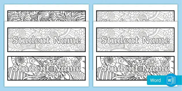 Editable mindfulness desk name tags printable usa