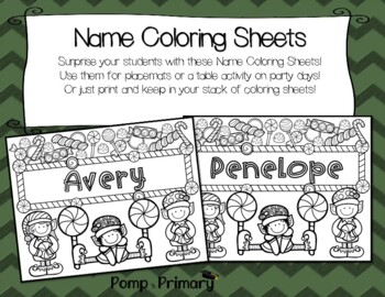 Personalized name coloring sheets