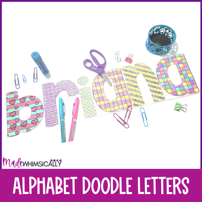 Alphabet name doodle coloring pages â mindfulness personalized name posters made by teachers