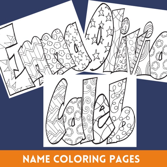 Name coloring page one day delivery classic style pdf bulk options in description personalized coloring sheet