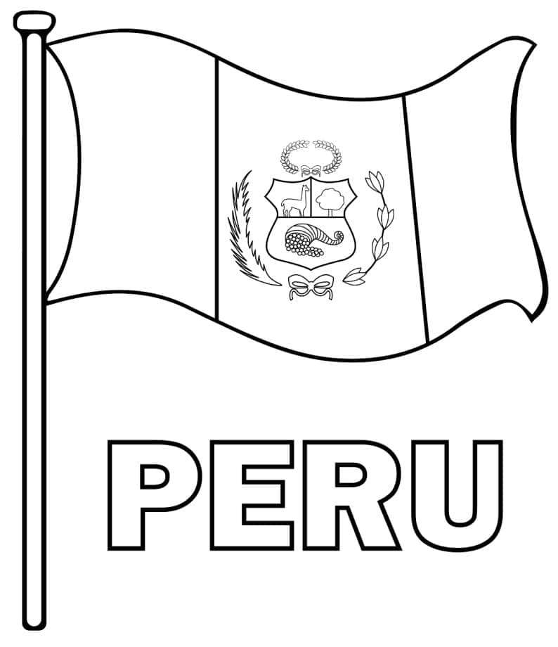 The flag of peru coloring page