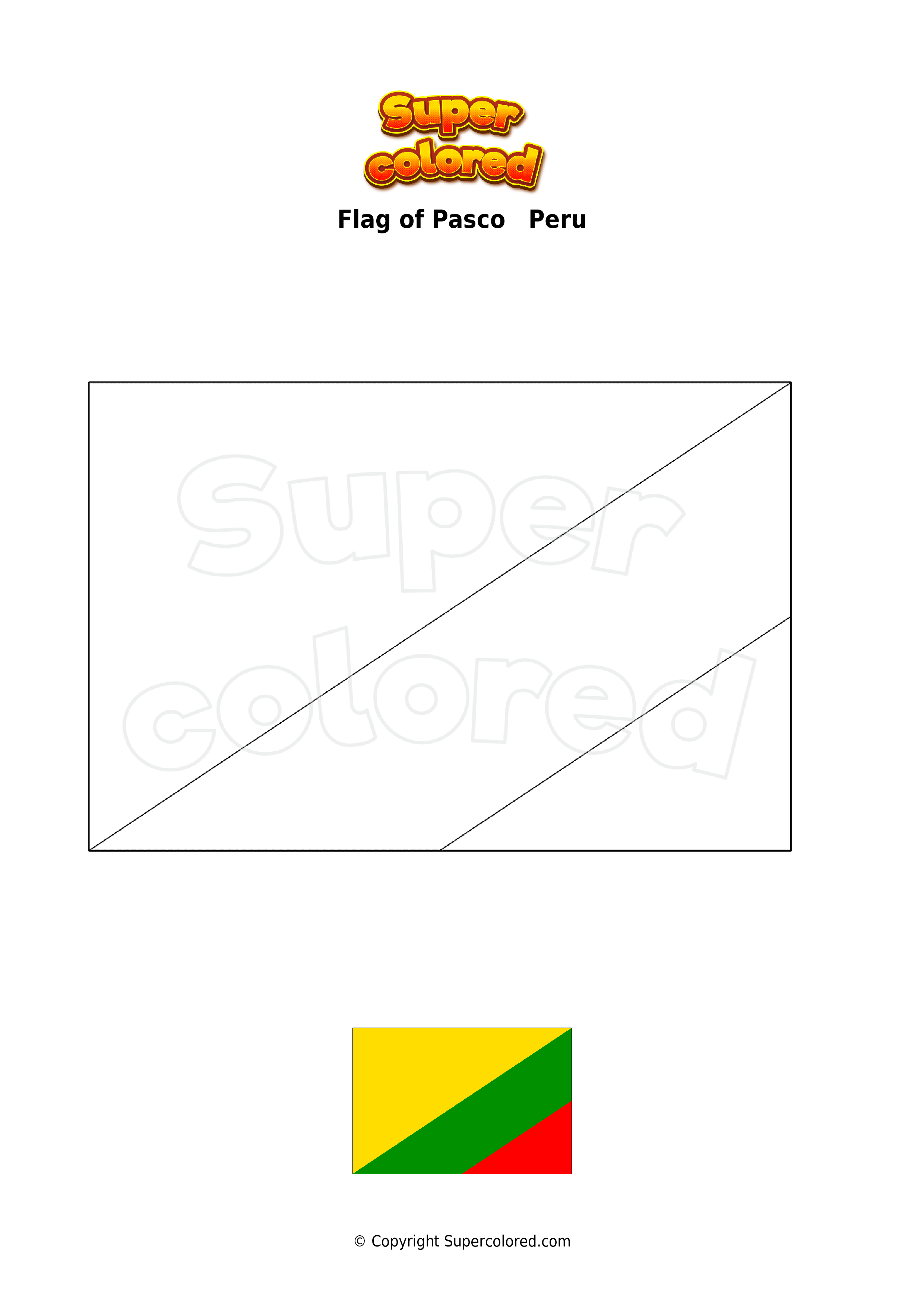 Coloring page flag of pasco peru