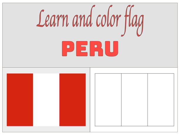 Peru national flag coloring book for education and learning original colors and proportion simply vector illustration from countries flag set stock illustration