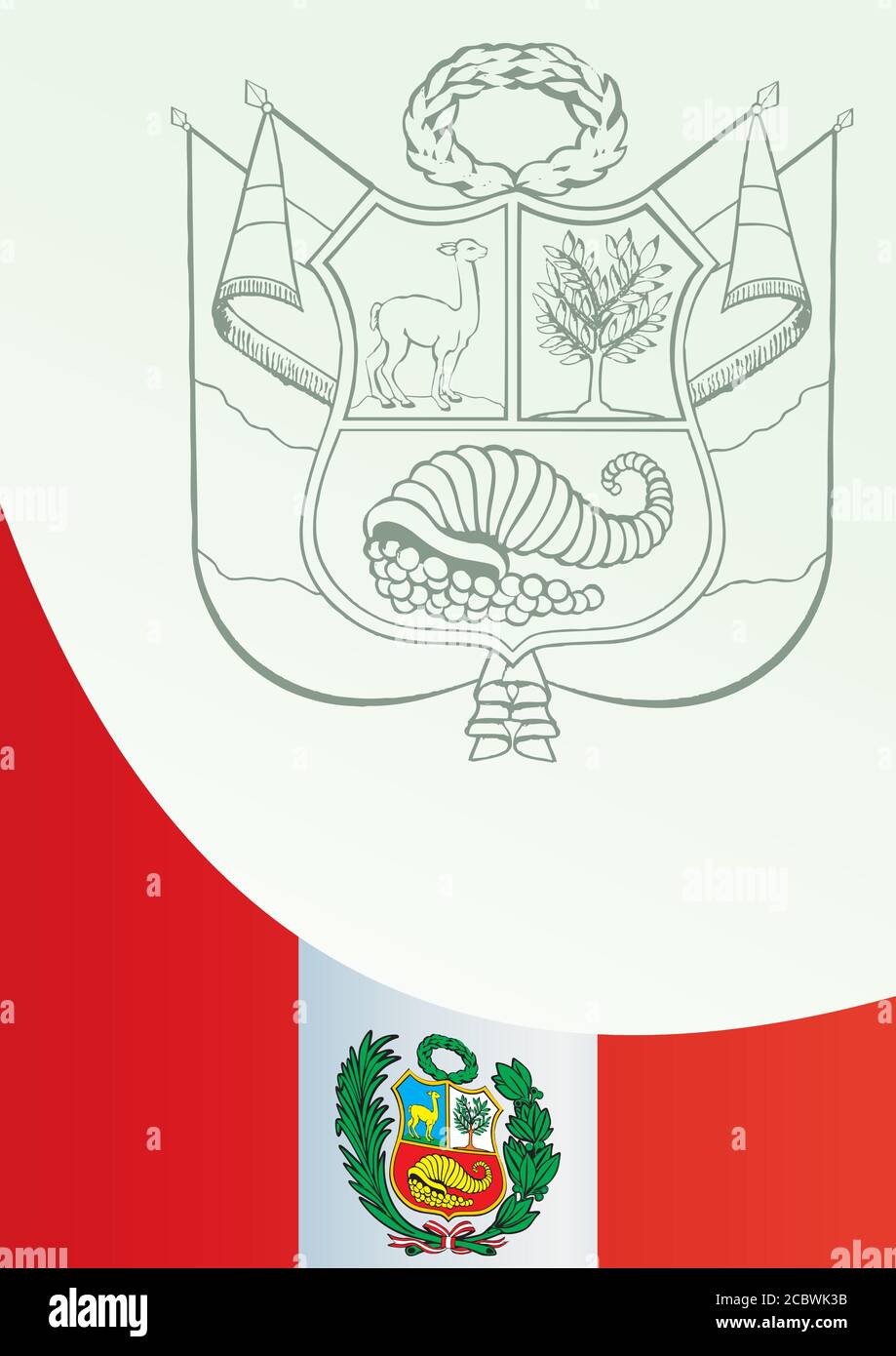 Official flag of peru stock vector images