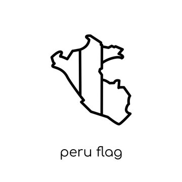 Peru flag icon trendy modern flat linear vector peru flag icon on white background from thin line country flags collection vector