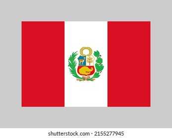 Peru square country flag icon stock vector royalty free