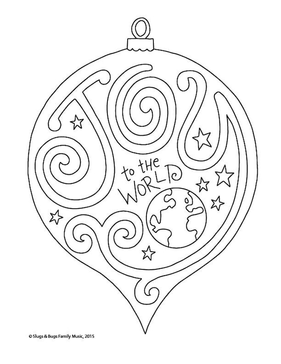 Joy to the world christmas coloring page kids holiday slugs and bugs printable download pdf