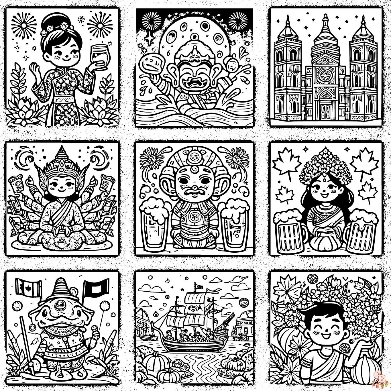 Printable holidays around the world coloring pages free