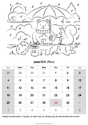 Peru printable calendars super coloring