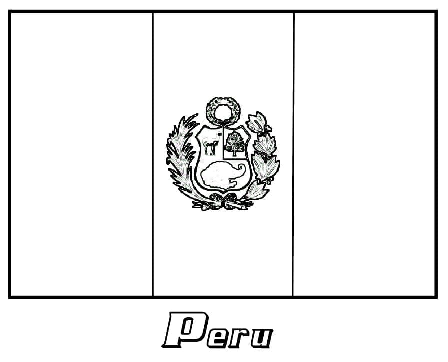 Peru flag coloring page