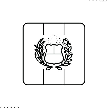 Peru square flag vector icon in outlines vector