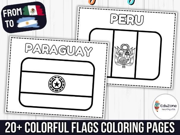 Celebrate hispanic heritage month with colorful flags coloring pages teaching resources