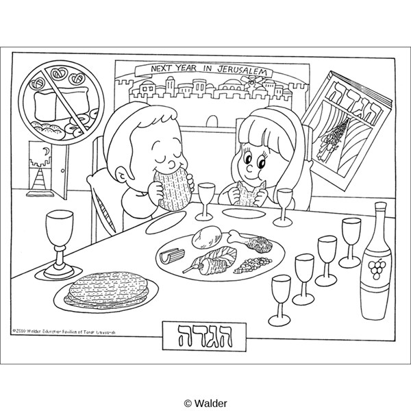 Next year in jerusalem seder table coloring page walder education