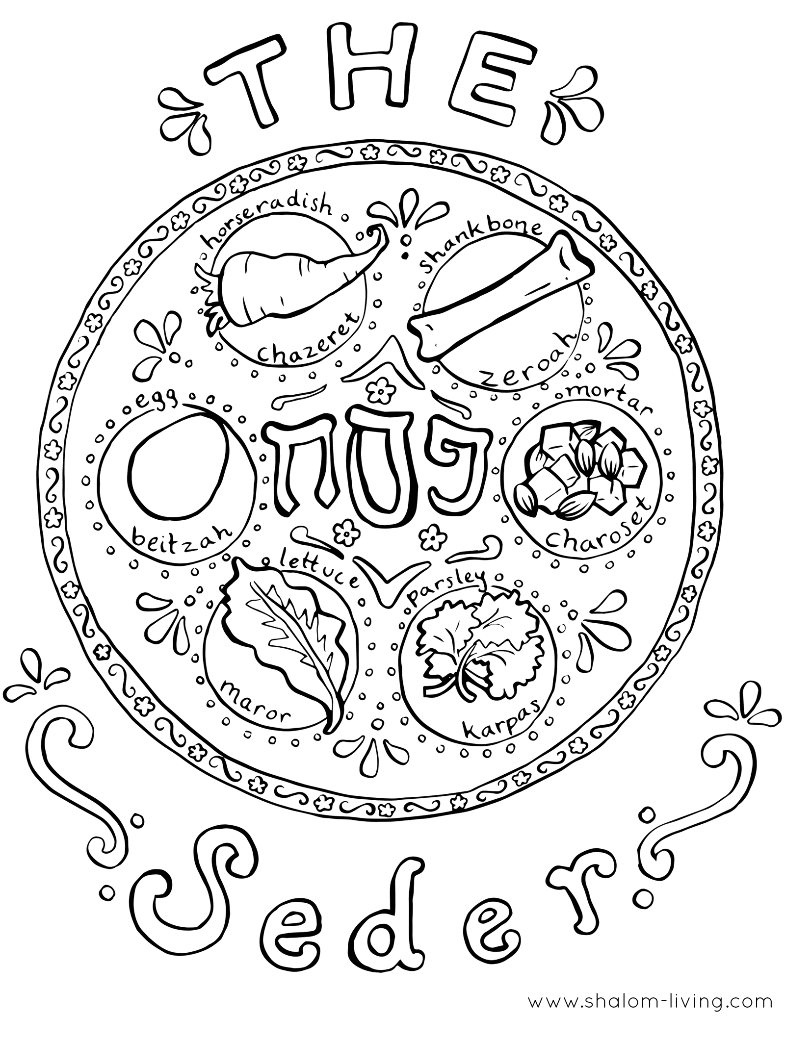 Passover coloring pages printable for free download