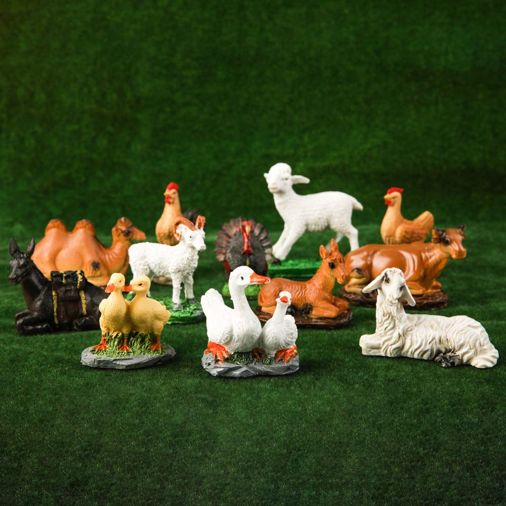 Christmas nativity scene set animal figurines animales para pesebre nacimiento peseprio home kitchen