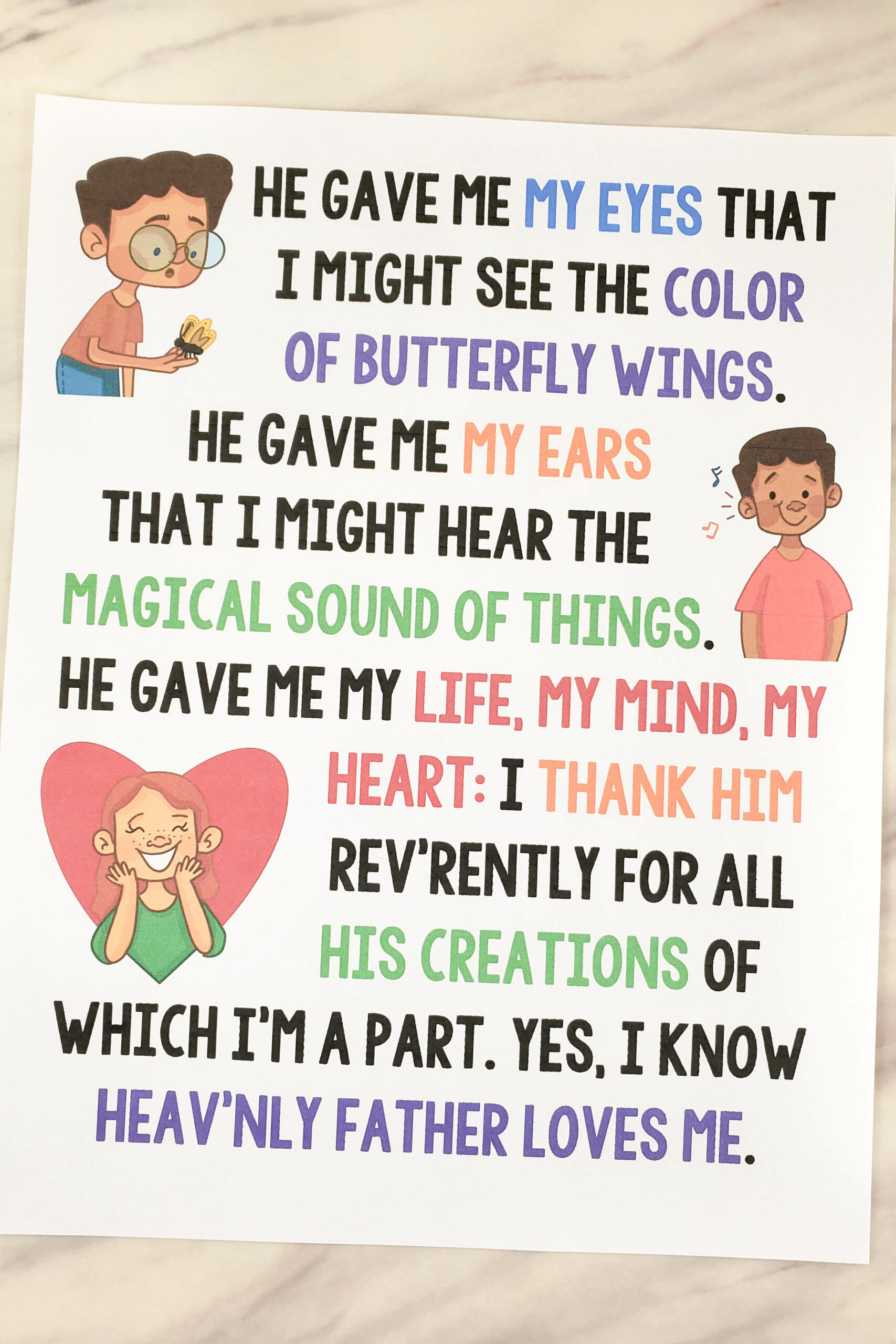 Shop my heavenly father loves me flip chart