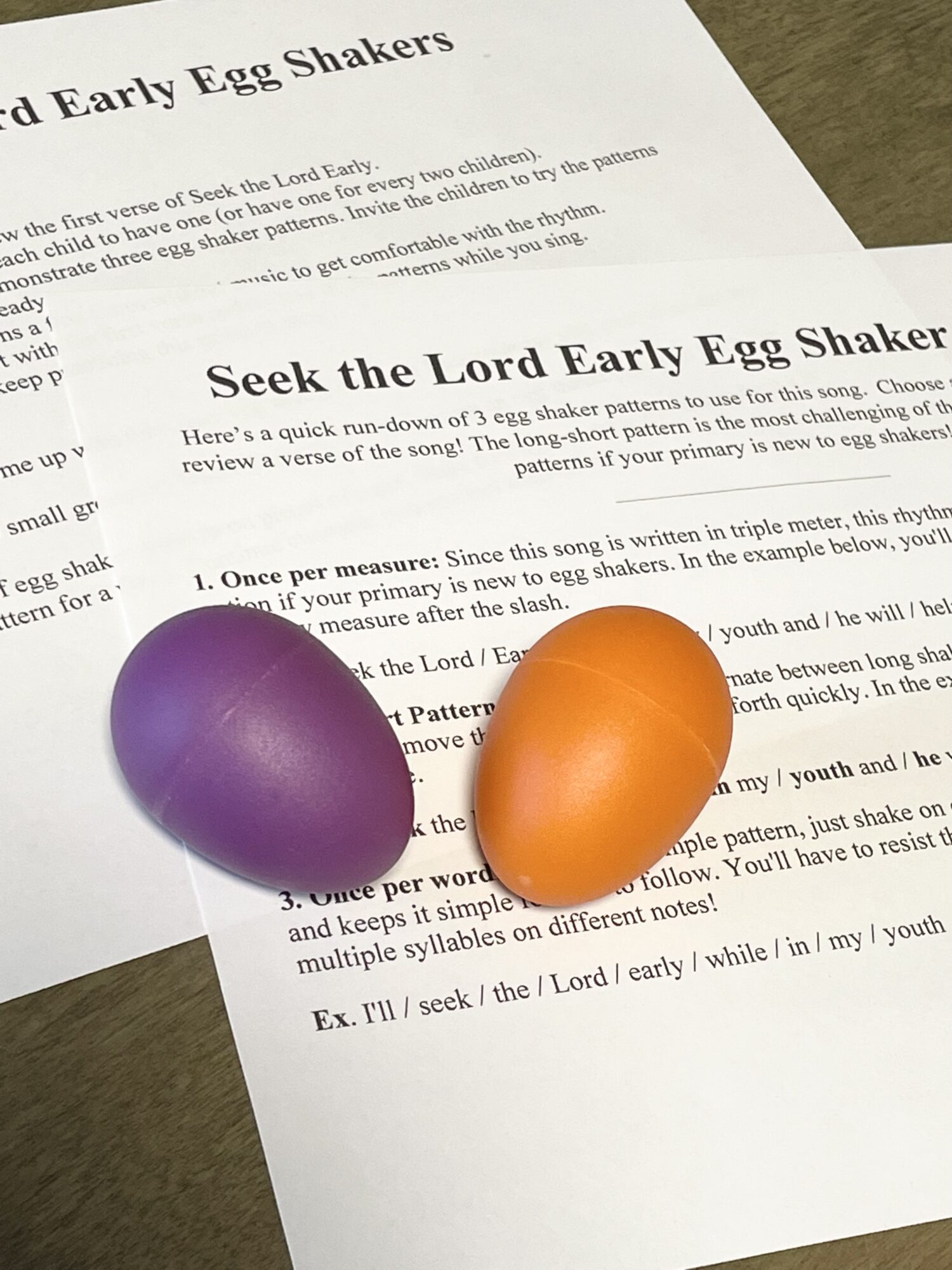 Seek the lord early egg shakers