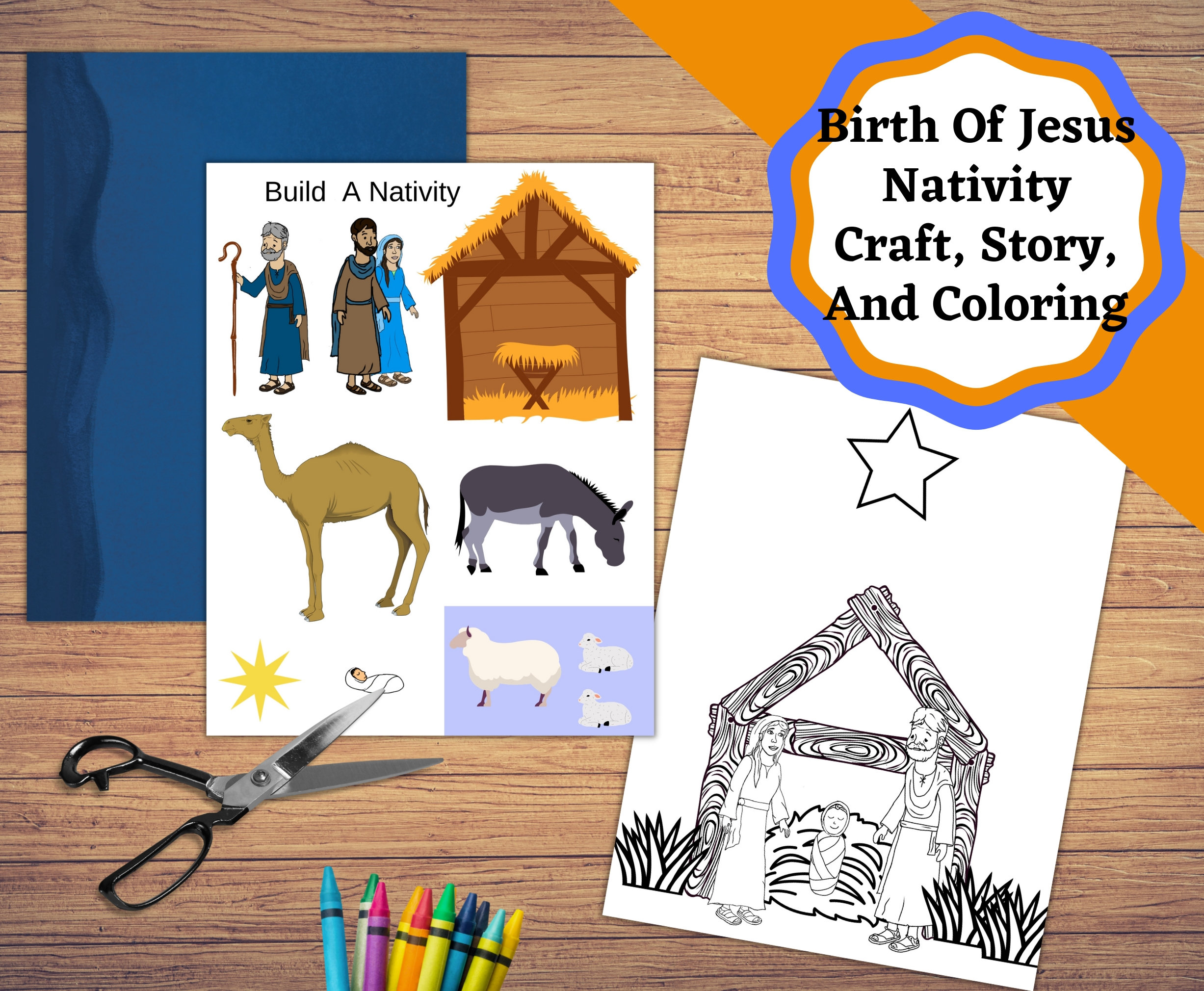 Manualidad imprimible del nacimiento de jesãºs natividad navideãa nacimiento de cristo hojas de actividades bãblicas