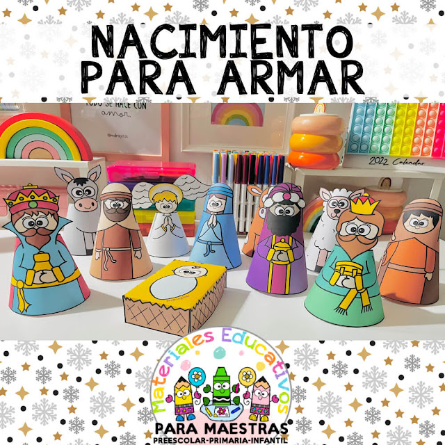 Nacimiento para armar materiales educativos para maestras