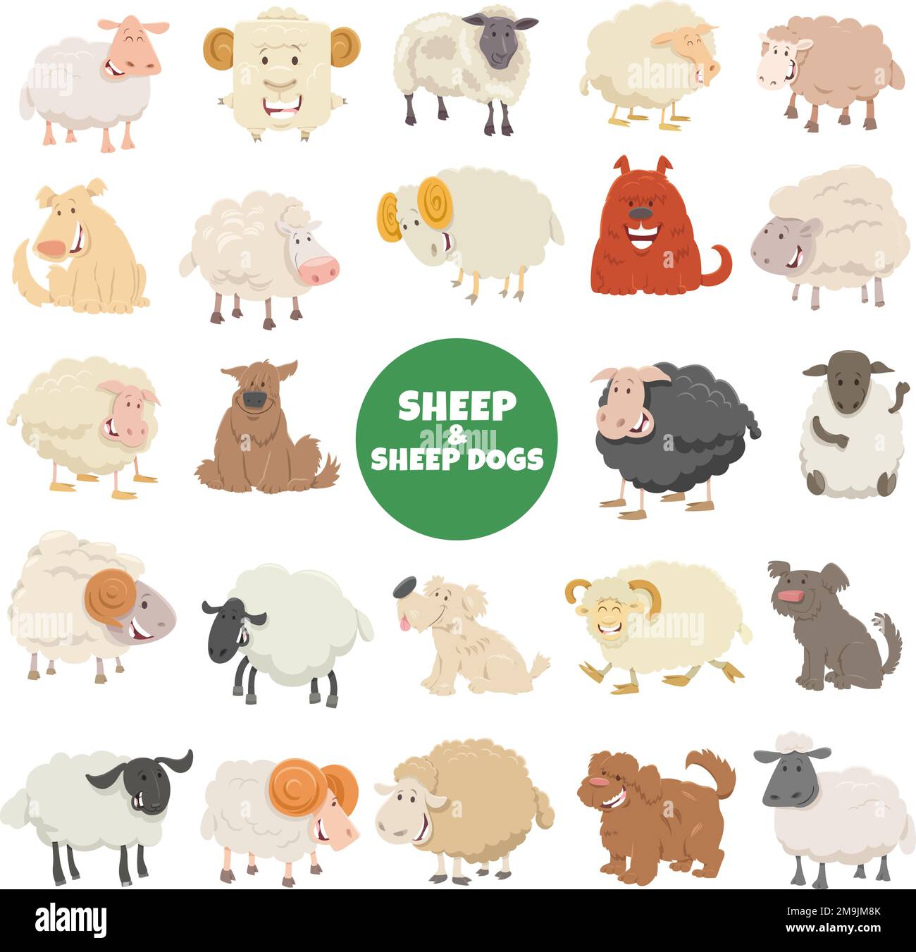 Shepherd cartoon sheep hi