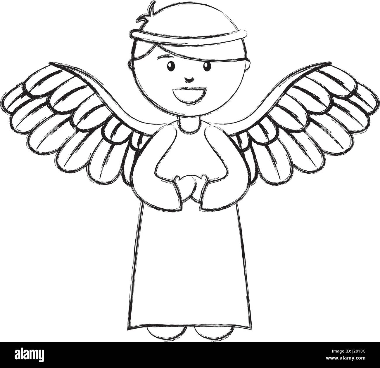 Cute angel manger character hi