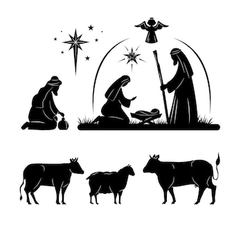 Nativity silhouette simple images