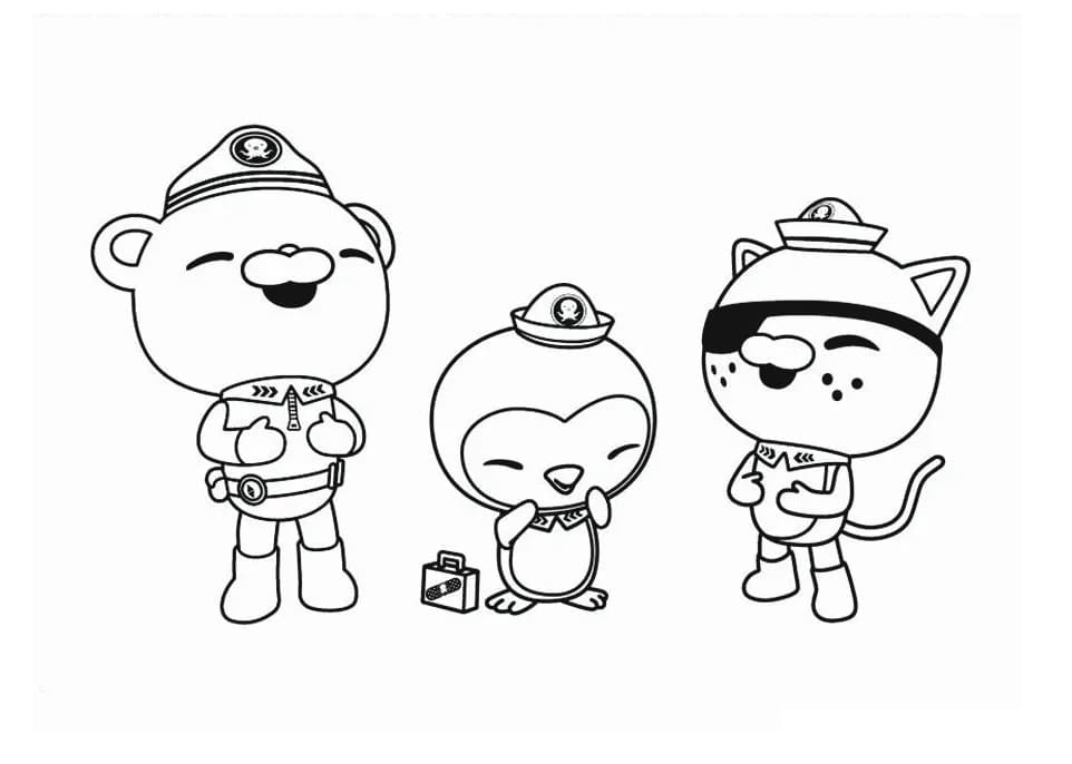 Happy octonauts coloring page