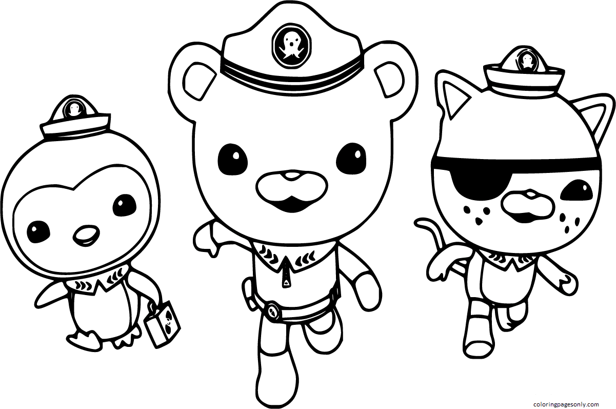 Octonauts barnacles with peso and kwazii coloring page