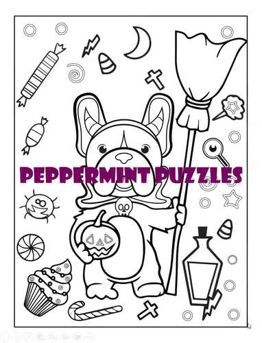 Halloween pet animals coloring pages by peppermint puzzles tpt