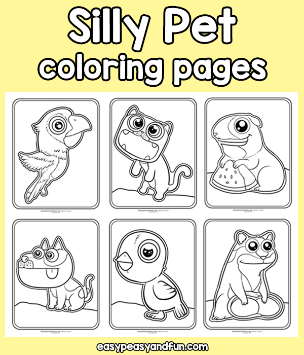 Silly pet coloring pages â easy peasy and fun hip