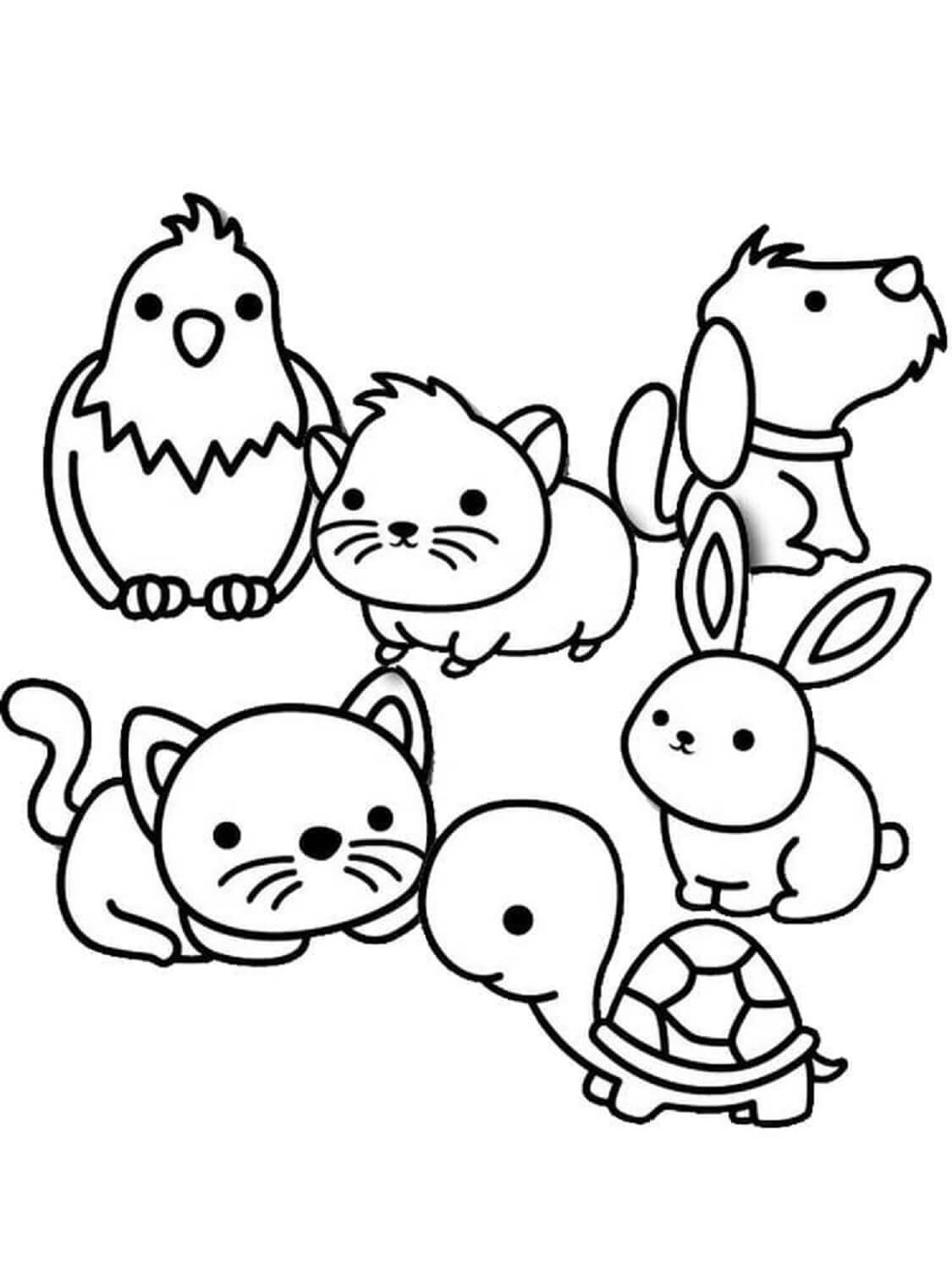 Drawing pets coloring page