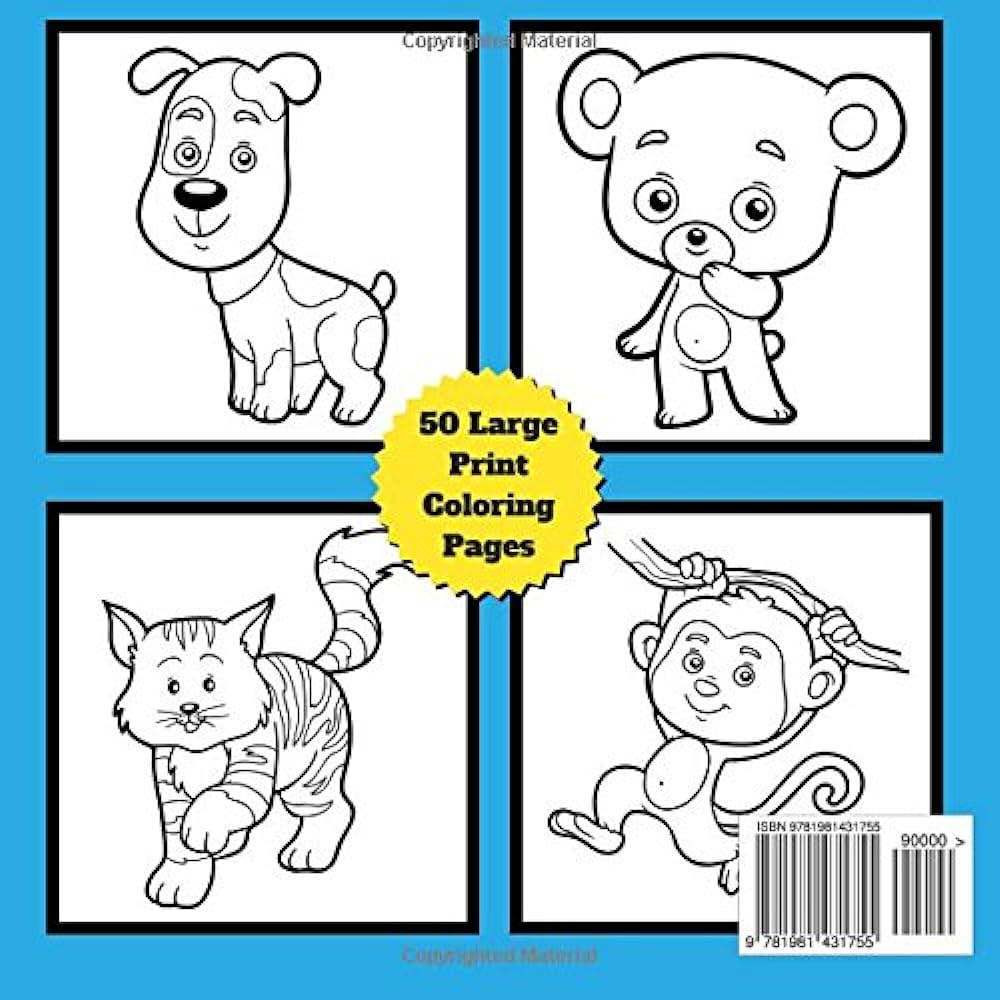 Awesome jumbo coloring book for kids large animal coloring pages animal coloring book amon uncle books