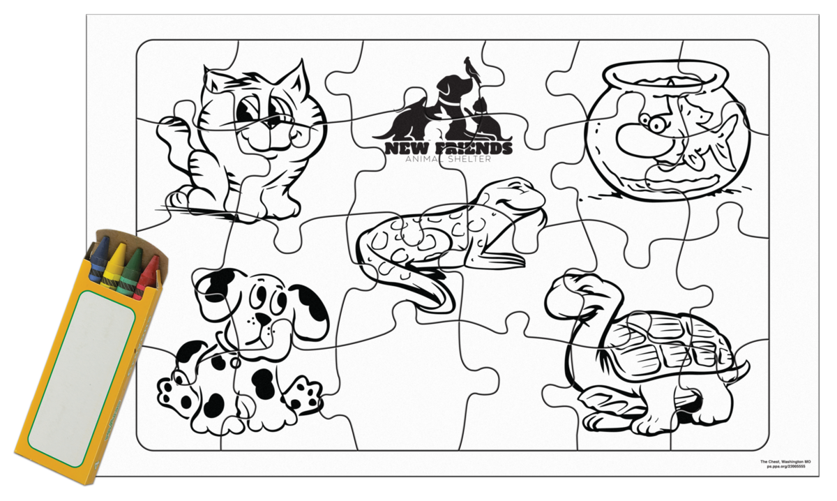 Coloring tray puzzle