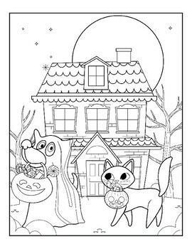 Halloween pet animals coloring pages by peppermint puzzles tpt